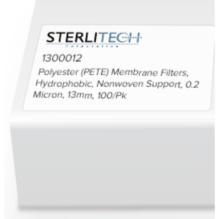 STERLITECH PETE Membrane Filters, Hydrophobic, 0.2um, 13mm, PK100 1300012